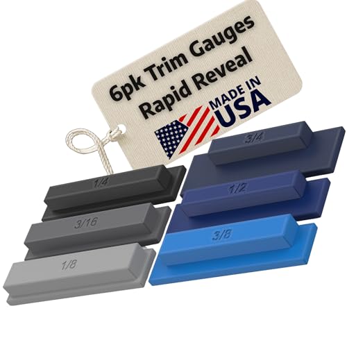 Rapid Reveal - Trim Reveal Tools - 1/8", 3/16", 1/4", 3/8", 1/2", 3/4" - Precision Trim Gauges - Door Reveal Marking Tools - Accurate Jamb Marking - Finish Carpentry DIY - Made in the USA (6 Pack) - size: 1/8-3/4 Inch (6 Pack)