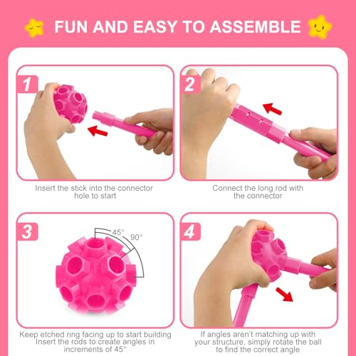 SpringFlower Fort Building Kit for Kids, for Boys and Girls - color: Pink