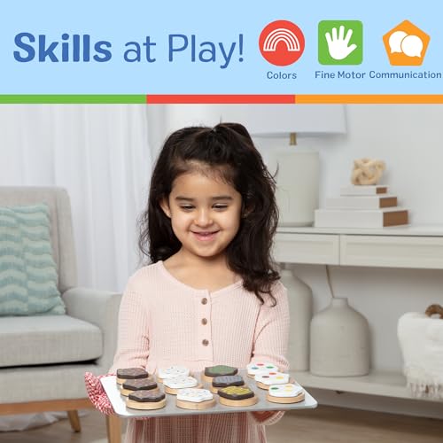 Melissa & Doug Slice & Bake Cookie Set with Wooden Play Food, Colorful Toppings & Play Kitchen Accessories, Preschool Learning Toys for Girls & Boys 3+