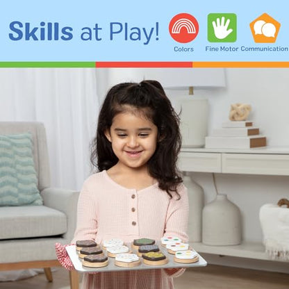 Melissa & Doug Slice & Bake Cookie Set with Wooden Play Food, Colorful Toppings & Play Kitchen Accessories, Preschool Learning Toys for Girls & Boys 3+