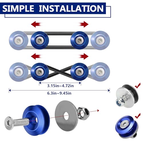 BFXM Universal Bumper Clips, Front Rear Bumper Quick Release Kit - color: Blue, size: 2set