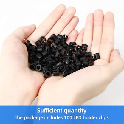3mm LED Holder 100PCS Panel Mount LED Bezel Clips Black Plastic - color: Black, size: 3MM