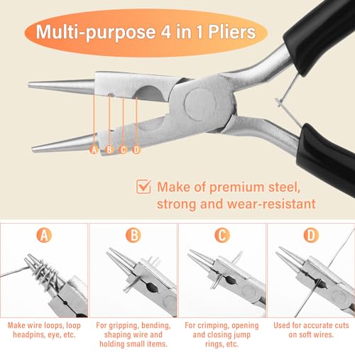 20 Gauge Silver Jewelry Making Wire with 4 in 1 Plier modacraft 82FT Craft Wire 0.8mm Tarnish Resistant Copper Wire Beading Wire for Jewelry Making Supplies and Crafting - color: Silver, size: 20 Gauge