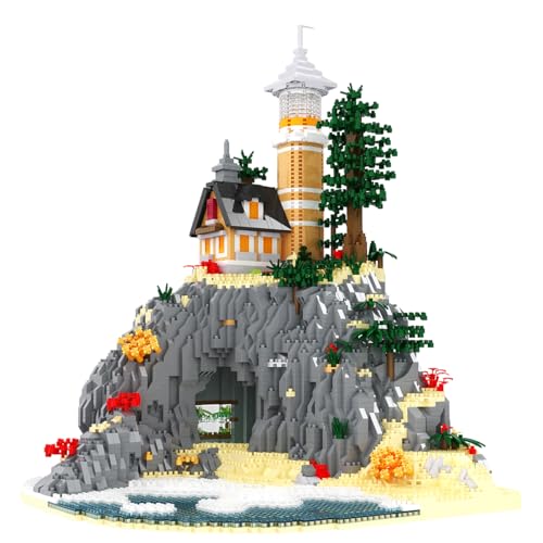 BDYDT Architecture Island Cave Lighthouse Micro Building Blocks Sets（5686PCS）- Building Block Model Gifts and Unique Collectibles Suitable for Children and Adult Creative Enthusiasts
