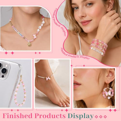Wurosi Jewelry Making Supplies Kit, Bracelet Making Kit for Adult - color: Pink