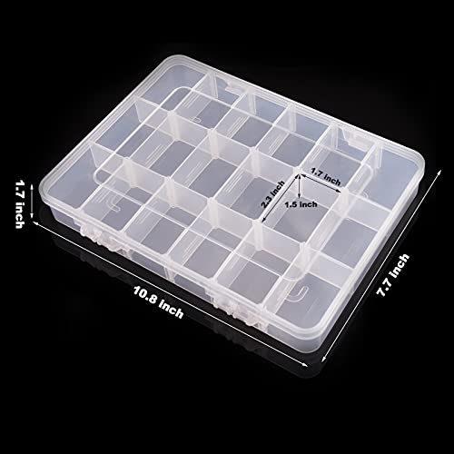 Exptolii 18 Grids Plastic Organizer Box with Dividers, Clear Compartment Container Storage for Washi Tapes Beads Crafts Jewelry Fishing Tackles, Size10.8 x 7.7 x 1.7 in - size: 1x Large 18 Grids