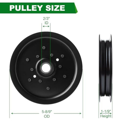 Upgraded Flat Idler Pulley (AM128118 + AM143737 AM136693) Fits John Dee re Zero Turn Lawn Mower - color: AM128118/AM143737 AM136693