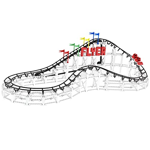 CDX Blocks: Flyer - 539 Pieces, Building Brick Set, Gravity Powered Roller Coaster Model, Promotes STEM Learning - style: Flyer