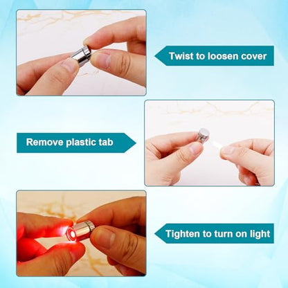 20pcs Mini Led Lights for Craft, Tiny Small Light with 30pcs Batteries - color: Red
