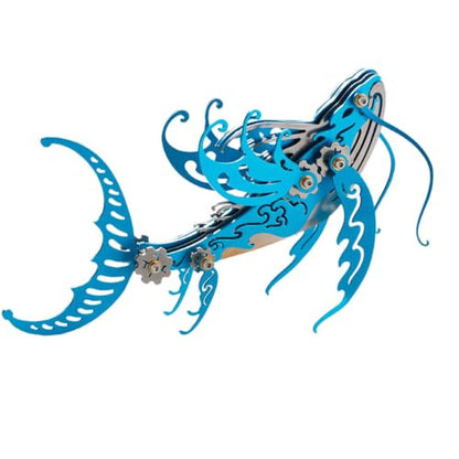 Whale 3D Metal Puzzle, Blue, 92 Pieces - color: Whale Blue