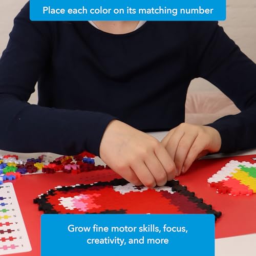 PLUS PLUS Puzzle By Number, Hearts - 250 Piece Building Set - style: Hearts