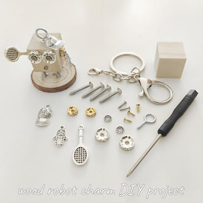 DEUXPER Mini Steampunk Robot Model Building Kit, Tennis Boy Style - style: Tennis Boy+Keychain