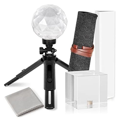 Meking 3pcs Photography Prism Set with Mini Tripod, Optical Crystal Prism - color: Transparent style