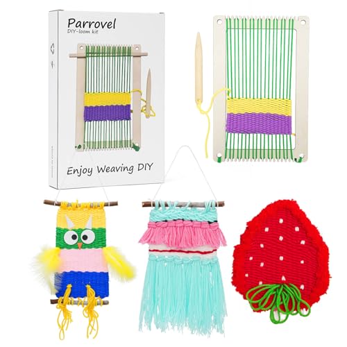 Weaving Loom for Kids/Child Includes 3 Yarn Craft Kits with Detailed Instructions for Easy Weaving Suitable for Children Aged 6+ - size: A4FT