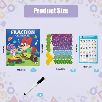 Magnetic Fraction Demonstration Book – 164CPS Magnetic Fraction Learning Tiles Montessori Manipulatives for Elementary School, Fraction Educational Puzzle for Classroom & Homeschool Toys for Kids