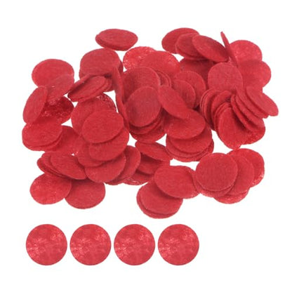 HARFINGTON 200pcs Round Felt Circles, 15mm 5/8" Pre Cut Felt Craft Pads Non-Woven Mini Felt Fabric Circles for DIY Sewing Handcraft Cut Projects Craft Finishing, Red - color: Red, size: 15mm