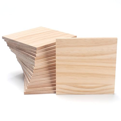 Wooden Blocks for Crafts,1/4″ Thick 5″ X 5″ Wood Squares for Crafting, Blank Wooden Boards Unfinished Wood Blocks Pieces Planks, Paintings, DIY Plaques & Signs, Woodworking, Architectural Models - size: 5″x5″x1/4″ - 16PCS