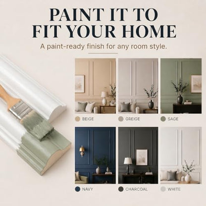 Pre-Cut Paintable Wall Molding Kit, 3 Set Accent Wall Panels (20"x 20") - size: 20"x 20"