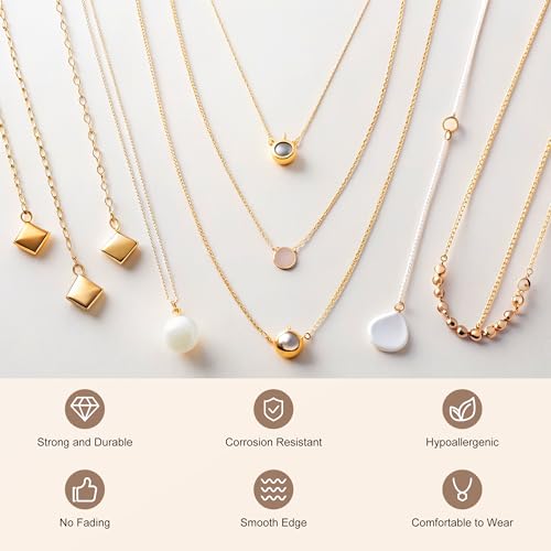 PP OPOUNT Gold Necklace Chains for Jewelry Making, 62.3 Feet 8 Rolls Chain - color: Gold, size: 8 Rolls