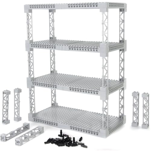 Plates 16x16 with Support Girder Brick Set Multi-Layer Parking Garage - color: Light Bluish Gray, size: 8 PCS