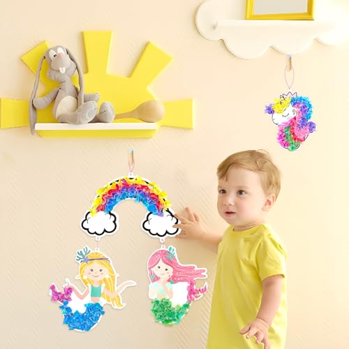 Poke in Fun Art Fabric Craft, Arts and Crafts for Kids,DIY Craft Kits,Create Mess Free Craft,Art Activity Birthday Christmas Gift Ideas for Children,Rainbow Toys for Girls and Boys Ages 4-10+ - style: Magical