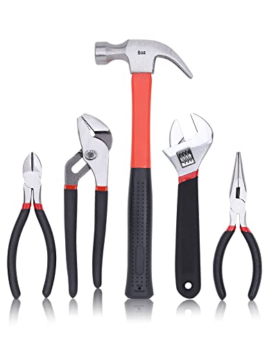 FASTPRO 215-Piece Home Repairing Tool Set with 12-Inch Bag, Red - color: Red