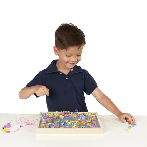 Melissa & Doug Created by Me! Bead Bouquet Deluxe Wooden Bead Set with 220+ Beads for Jewelry-Making Kits for Kids 4+ - FSC Certified