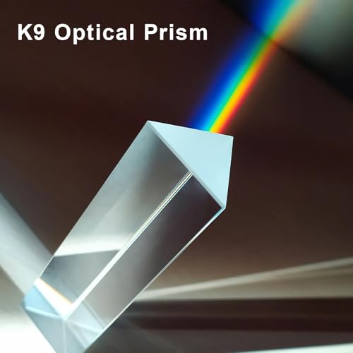 3 Pcs Equilateral Crystal Prisms Set - 1", 2" & 4" Glass Prisms for Physics Teaching, Rainbow Maker & Photography, Light Prism for Refracted Light Spectrum, Optical Triangular Prism Props