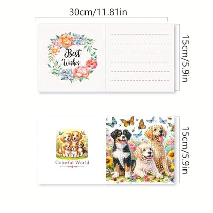 DDGYP 6-Pack Diamond Art Painting Greeting Card Kit - 5.9x11.81Inch - color: Orange