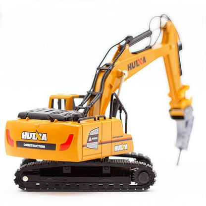 Large Drill Excavator Construction Vehicle Toys Heavy Duty Alloy Hydraulic Hammer Truck, 1:60 Scale Diecast Site Drill Digger Toy Truck for Kids 8,9,10,11,12 Year Old and up - color: Drill Excavator-1811-1/60