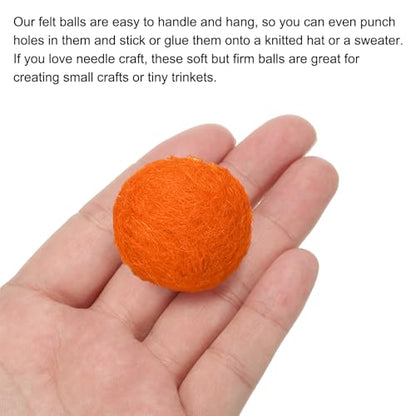 PATIKIL Wool Felt Balls Beads Wool Felting Pom 3.1cm 31mm Orange for Home Crafts Handcrafts Project DIY Pack of 10 - color: Orange