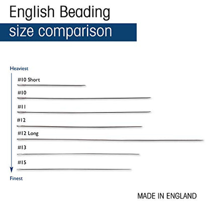 The Beadsmith English Beading Needles, Size 13, 4 Needles per Card - size: #13 - 4 Needles