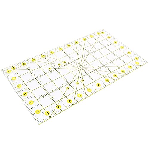 Acrylic Quilting Ruler 6.5" x 12" Fabric Cutting Ruler for Sewing Crafts