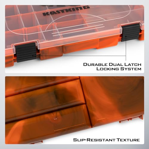KastKing Utility Tackle Boxes, 3600 and 3700 Fishing Tackle Trays - color: Orange Camouflage, size: 3600(2Pack)