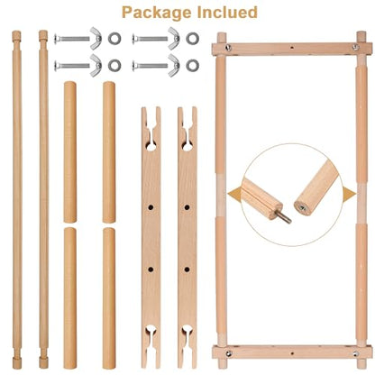 Embroidery Tapestry Scroll Frame, Detachable Cross Stitch Frame, Scroll Embroidery&Quilting Holder for Cross Stitch, Needlepoint, and Sewing Projects (21.45inch*11.8inch)
