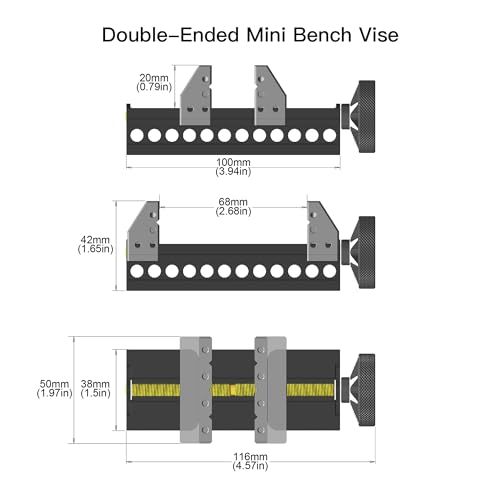 AM ARROWMAX Precision Double-Ended Mini Bench Vise - Crafted from aerospace-grade aluminum alloy and precision CNC machined, Enhance Precision and Stability for Crafts,Jewelry Making