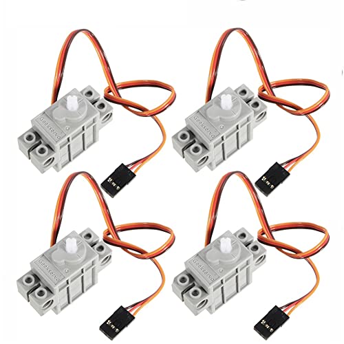 270 Degree Rotation Servo for Arduino Microbit Raspberry Pi Geekservo Compatible with Standard Building Blocks Support kittenblock makecode（Pack of 4）