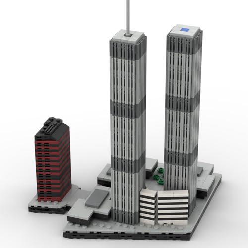 World Trade Center Model (1973-2001) Building Blocks Set, 1/2000 Scale New York City Landmark Architecture, Collectible Building Kit for Adults (982PCS)