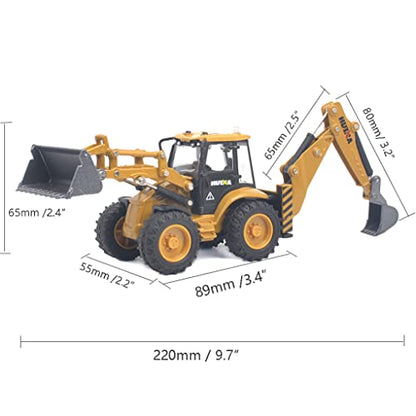 Ailejia Die-cast Backhoe Loader Excavator Truck Toys Heavy Duty Wheeled 1/50 Metal Engineering Vehicle Construction Tractor Model Toy for Boys (Backhoe) - color: Backhoe