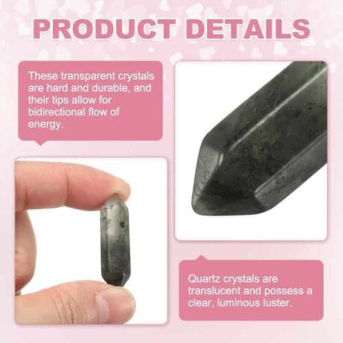 MECCANIXITY 10 Pack African Bloodstone Quartz Crystals, Polished Crystals Bulk Hexagonal Shaped Meditation Gemstone for Jewelry Making Energy Balance Accessories Gifts - color: African Bloodstone