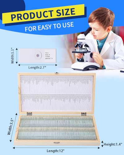 140-Pcs Microscope Slides with Specimens,Plant, Animal, Algae,etc,Educational Microscope Slides and Covers for Young Scientists,Perfect for Biology Class and Experiments - style: 140pcs