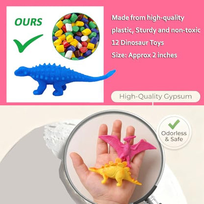 Dino Eggs Dig Kit, 12 Pack Dinosaur Eggs Excavation Science Experiments Kits for Kids 4-12, Dinosaur Toys for 3 4 5 6 7 8 9 10 Year Old Boys Girls - size: Normal