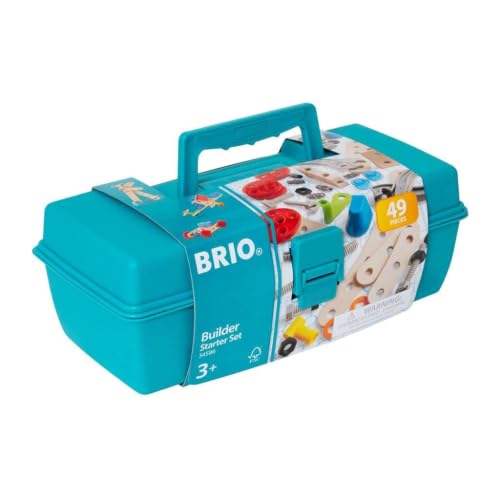BRIO Builder Starter Set 34586 - Comprehensive 49 Piece STEM Building Set - Enhanced with Wood and Plastic Pieces - Ideal Learning Toy for Kids Aged 3 and Up - MESH Accredited - style: Starter Set