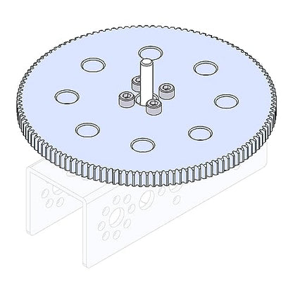 Pitsco Education TETRIX MAX Aluminum 120-Tooth Gear, Robotics Building Elements, Spare Parts for Robotics and Vehicles, 97.3 mm Outside Diameter, Package of 1