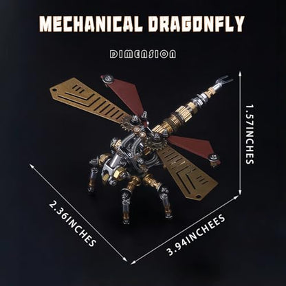 Adult 3D Metal Puzzle, Punk Insect Model Set, 3D Mechanical Insect Building Block Puzzle, Fun DIY Assembly, high-end Men's Gift. (Metal Dragonfly) - color: Metal Dragonfly