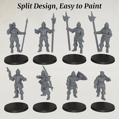 AUSPDICE Gothic City Guard Minis, 25mm Soldiers for TTRPGs, AF1104 S - color: Af1104 S City Guard Warrior