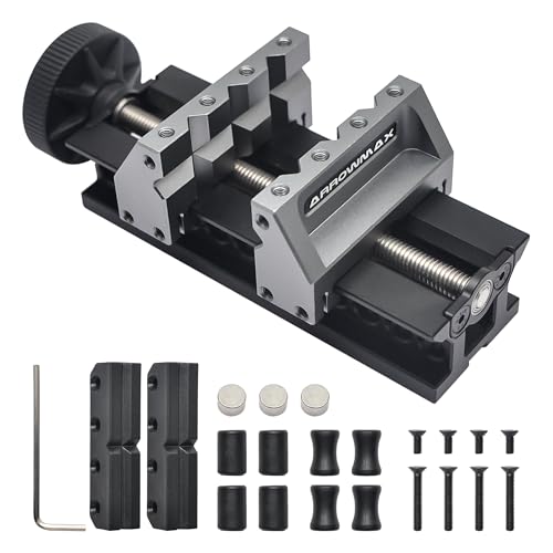 AM ARROWMAX Precision Double-Ended Mini Bench Vise - Crafted from aerospace-grade aluminum alloy and precision CNC machined, Enhance Precision and Stability for Crafts,Jewelry Making