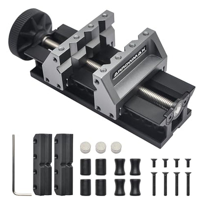 AM ARROWMAX Precision Double-Ended Mini Bench Vise - Crafted from aerospace-grade aluminum alloy and precision CNC machined, Enhance Precision and Stability for Crafts,Jewelry Making
