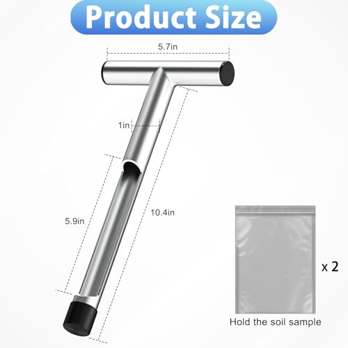 ForoGore 2 Pack 12 Inch Stainless Steel Soil Sampler Probe - size: 2 Pack 12 INCH