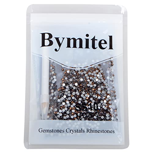 2880PCS Art Nail Rhinestones Non Hotfix Glue Fix Round Crystals Glass Flatback for DIY Jewelry Making with one Picking Pen (ss10 2880pcs, Smoked Topaz) - color: Smoked Topaz, size: ss10 2880pcs